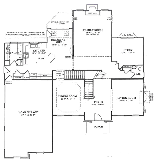Manchester English Country Manor 1st Floor Plan