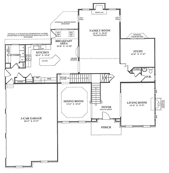 Traditional 1st Floor Plan