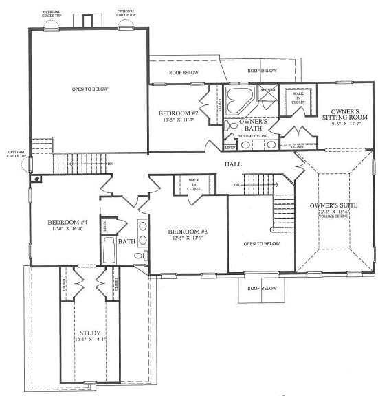 Wilshire Traditional 2nd Floor Plan