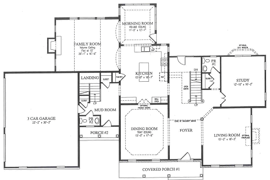 Farmhouse Country Manor 1st Floor Plan