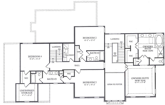 Traditional 2nd Floor Plan