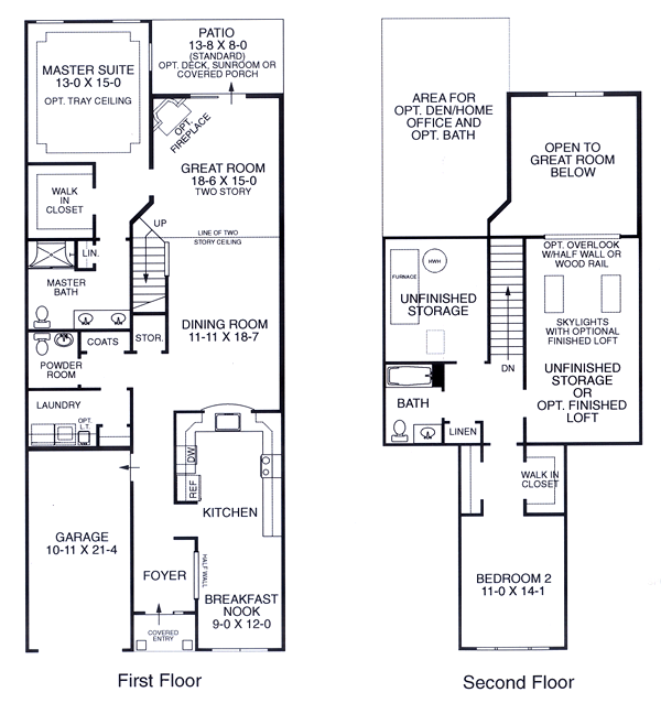 First and Second Floor Plans