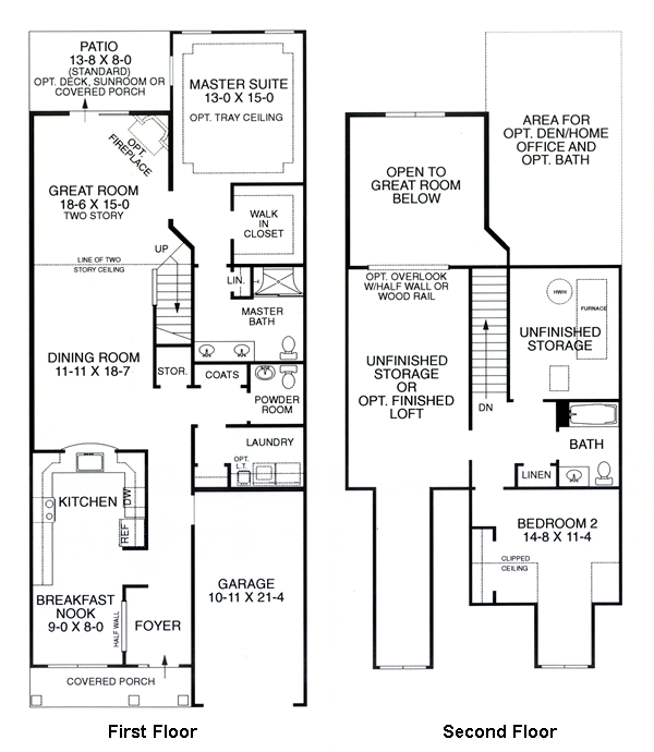 First and Second Floor Plans